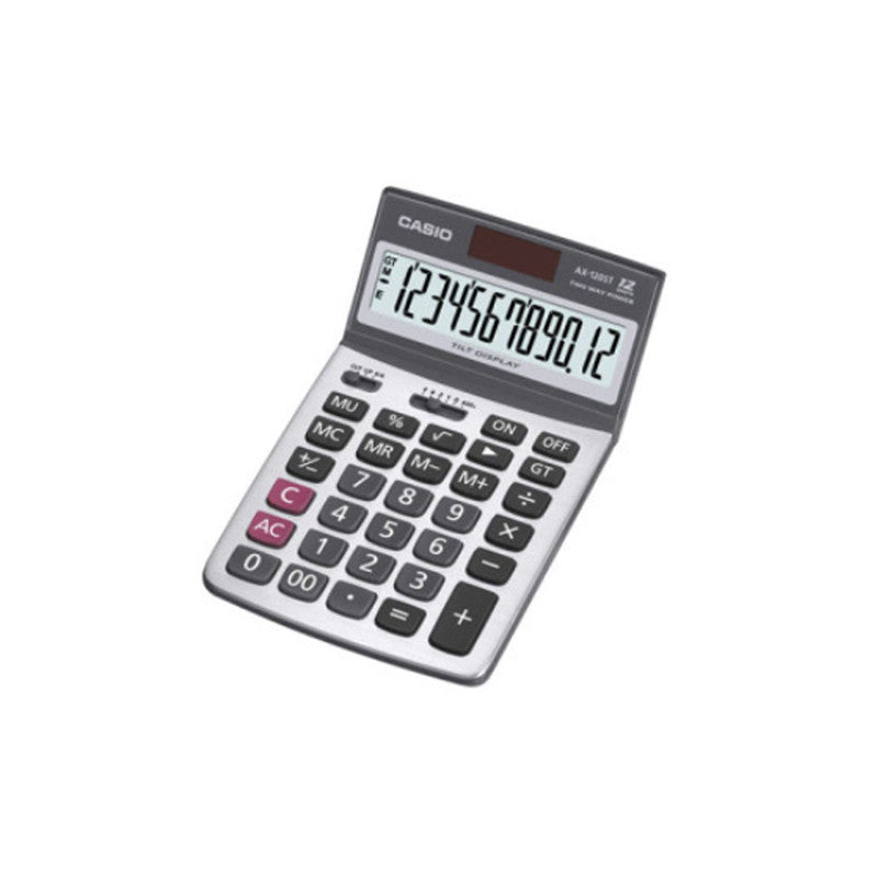 Casio Desktop Calculator AX120ST MT 12 Digits Dual Power Tilt Display