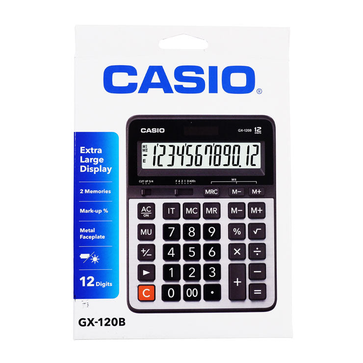 Casio Desktop Calculator GX120B MT 12 Digit Dual Power - School & Office Equipment