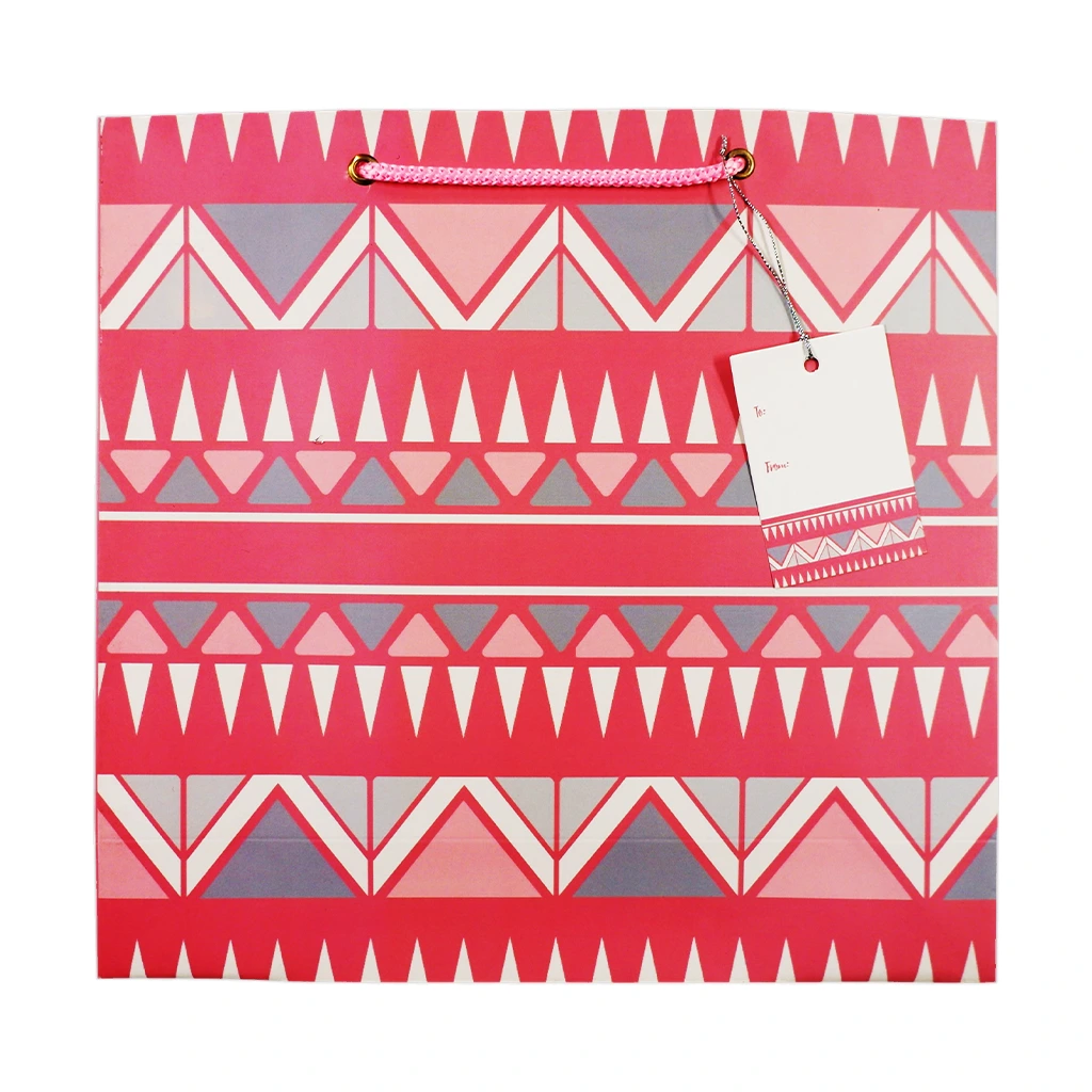 Printed Gift Bag Everyday Large Brush Strokes Glossy with Gift tag