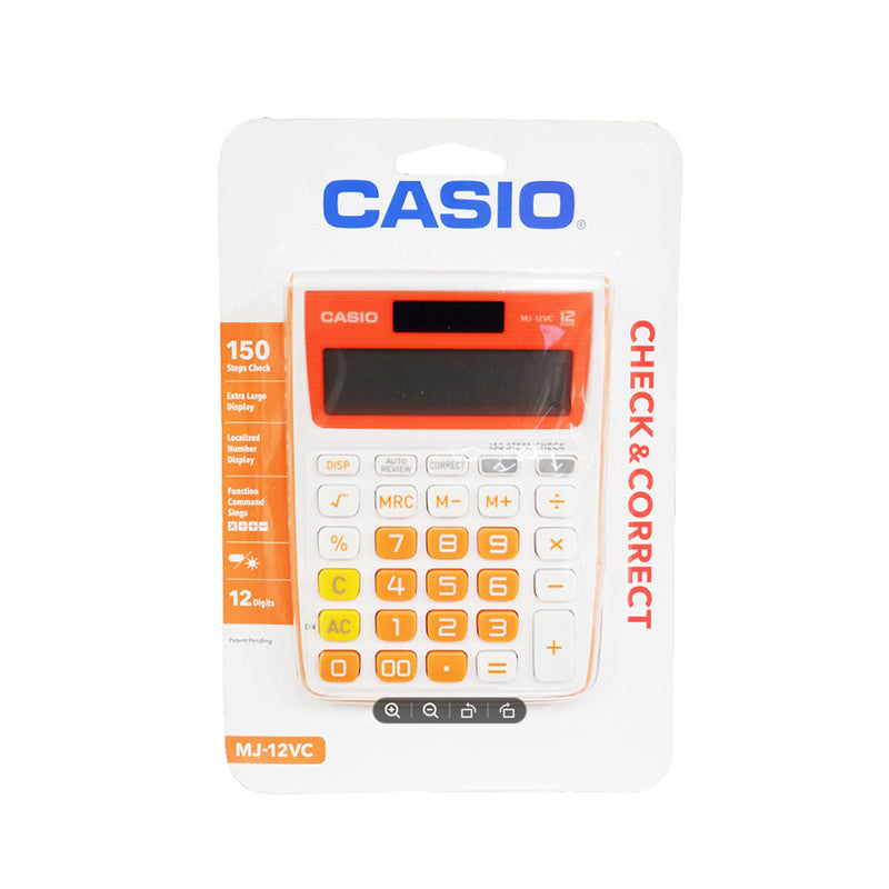 Casio Desktop Calculator MJ12VCB Orange 12 Digits