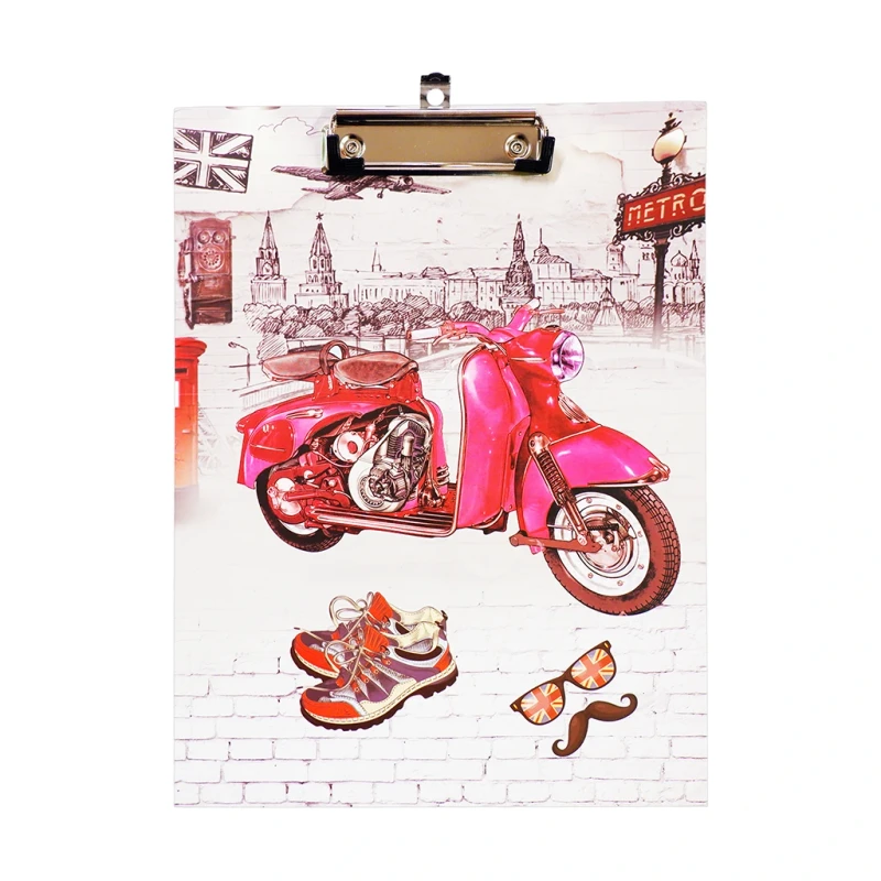 Clipboard F5769A A4 Pink Bicycle Ordinary Clip - Files & Folders