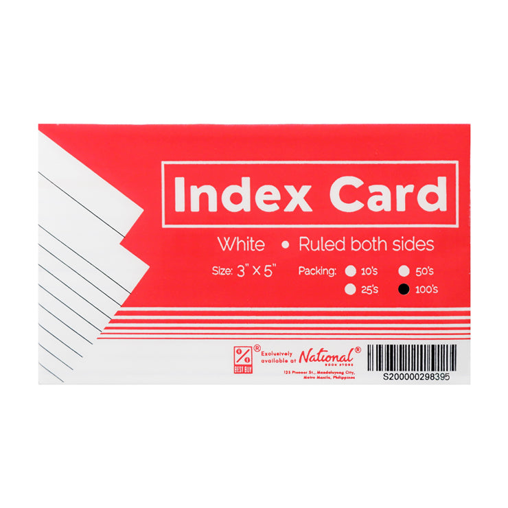 Best Buy Index Card White 3x5 100's Ruled Both Sides - School & Office Supplies