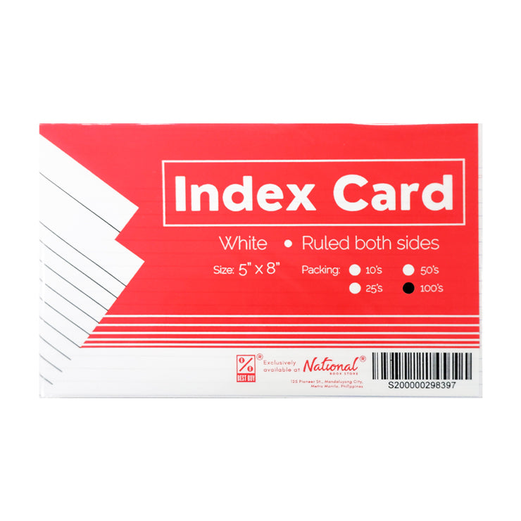 Best Buy Index Card White 5x8 100's Ruled Both Sides - School & Office Supplies