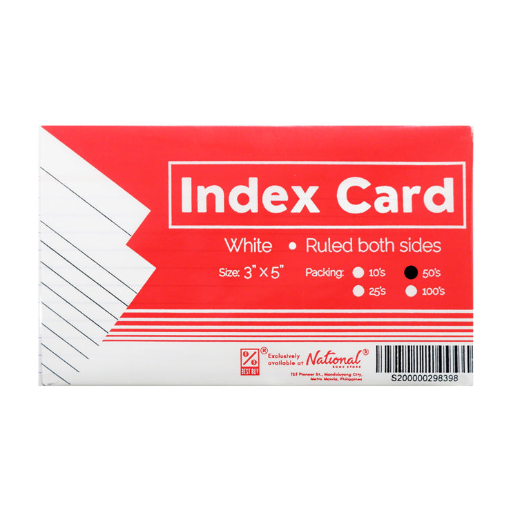Best Buy Index Card White 3X5 50's Ruled Both Sides - School & Office Supplies