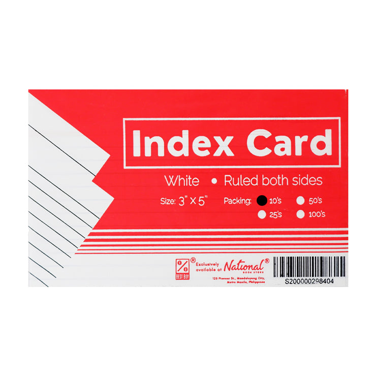 Best Buy Index Card White 3x5 10's Ruled Both Sides - School & Office Supplies