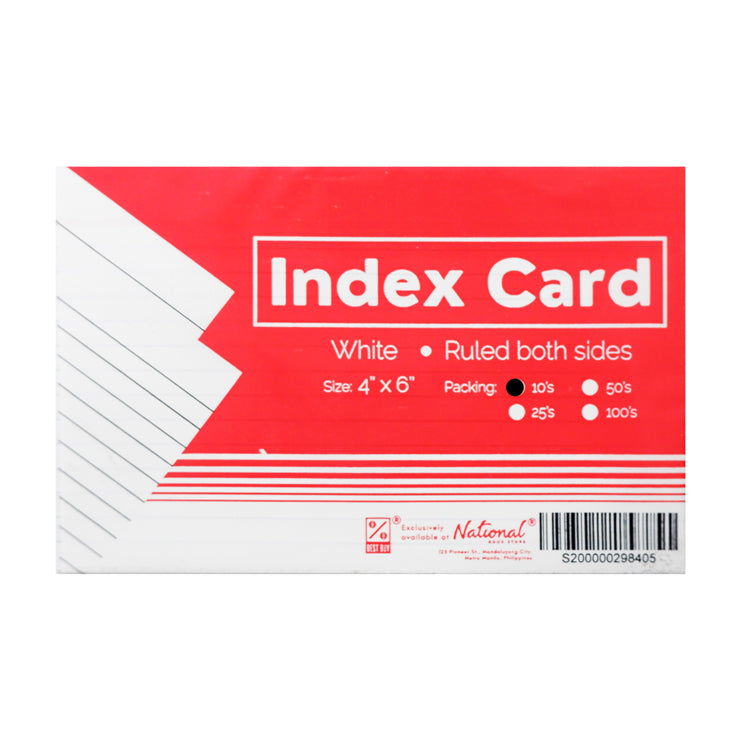 Best Buy Index Card White 4x6 10's Ruled Both Sides - School & Office Supplies
