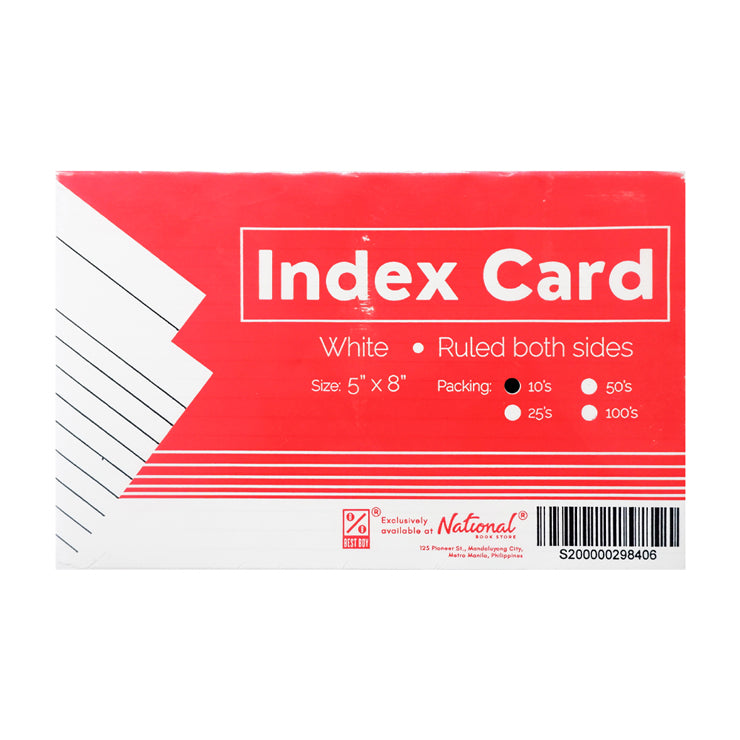 Best Buy Index Card White 5x8 10's Ruled Both Sides - School & Office Supplies
