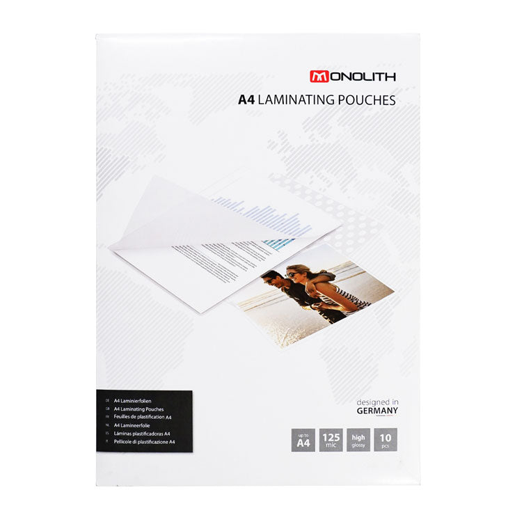 Monolith Laminating Sheets A4 125Mic 10's MONO-A4125 - Office Supplies - Machine Accessories