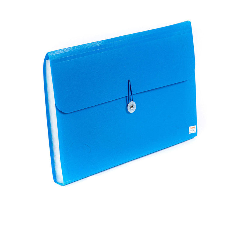 Seagull Expanding File Long 12 Pockets Side Garter Lock with Tab 4301EF13F Blue
