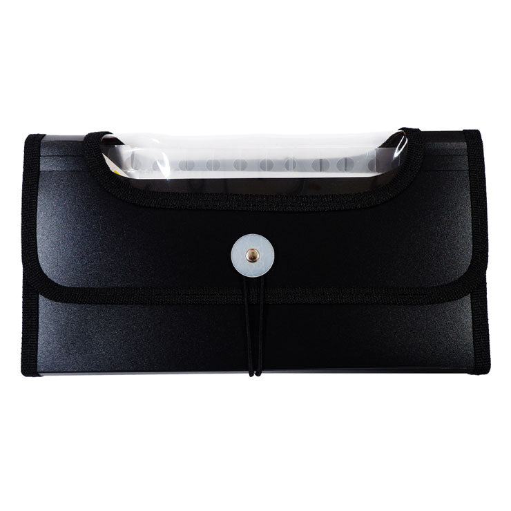 Seagull Expanding File EZ4303 Cheque 12 Pockets Garter Lock with Tab, Black