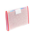 Seagull Expanding File PZT4301 Long 12pockets Garter Lock with Tab Transparent Colored Lining Red