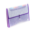 Seagull Expanding File Long 12 Pockets Garter Lock w/ Tab Transparent Colored Lining PZT4301 Violet