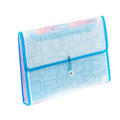 Seagull Expanding File Long 12 Pockets Garter Lock with Tab Transparent Colored PZT4301 Light Blue