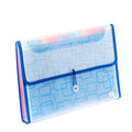 Seagull Expanding File Long 12 Pockets Garter Lock with Tab Transparent Colored PZT4301 Dark Blue