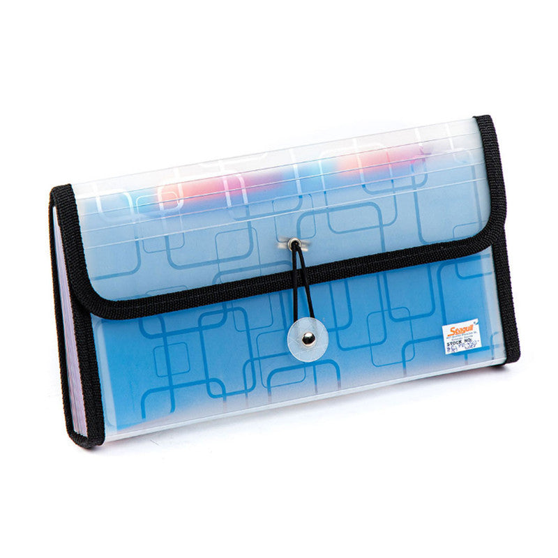 Seagull Expanding File Cheque Elastic String Lock with Colored Tab PZT4303, Black