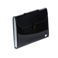 Seagull Expanding File with Handle Long 12 Pockets Push Lock with Tab Black Lining B4301 Black