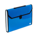 Seagull Expanding File with Handle Long 12 Pockets Push Lock with Tab Black Lining B4301 Dark Blue