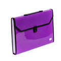 Seagull Expanding File with Handle Long 12 Pockets Push Lock with Tab Black Lining B4301 Violet
