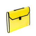 Seagull Expanding File with Handle Long 12 Pockets Push Lock with Tab Transparent Black T4301 Yellow
