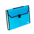 Seagull Expanding File with Handle Long 12 Pockets Push Lock with Tab Transparent Black T4301 Blue