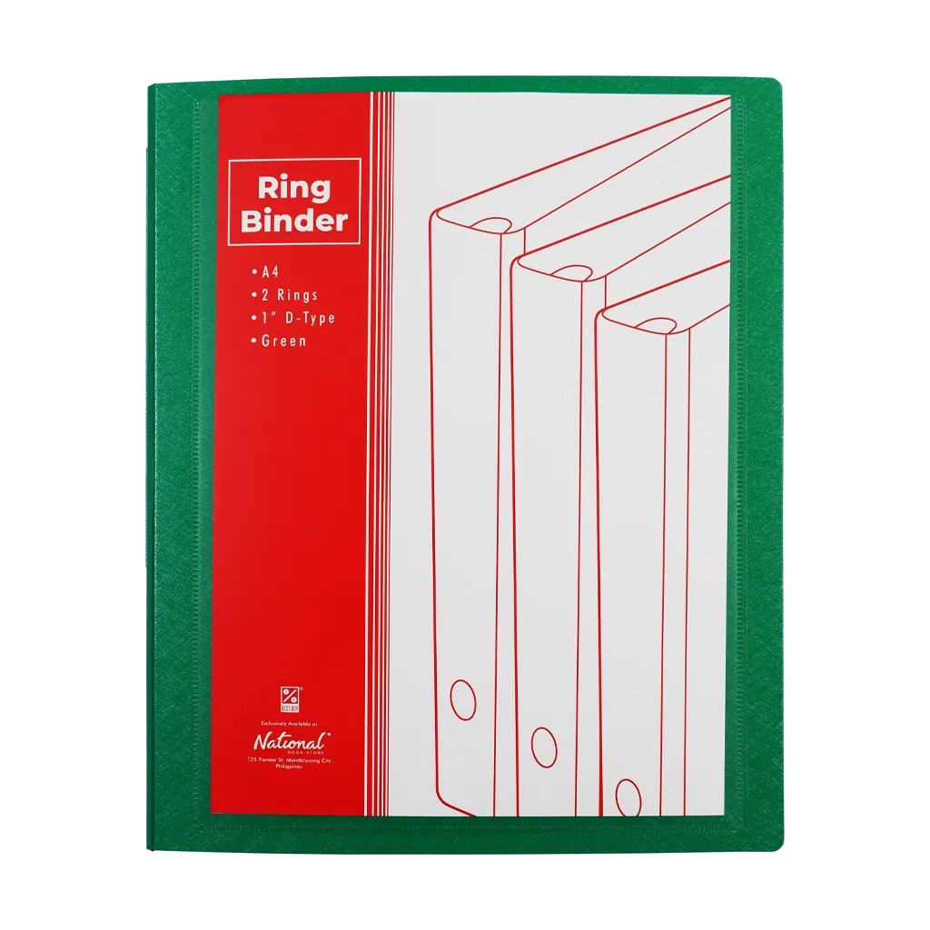 Best Buy Ring Binder 2R 7cm W22D1 A4 1In Dtype with Insert Label, Green - Filing Supplies
