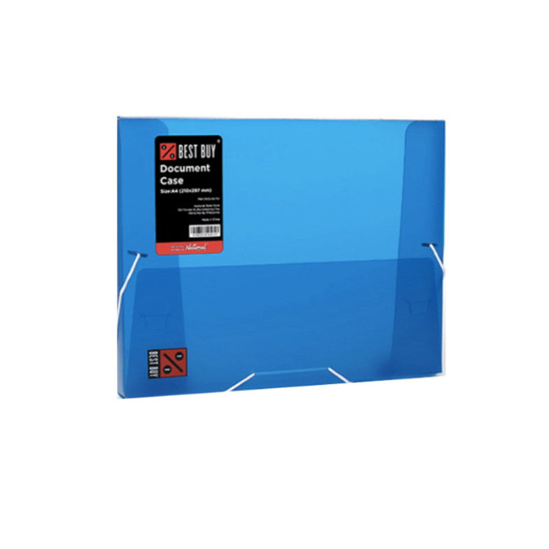 BEST BUY File Case 14009 A4 Garter Lock Foldable Blue