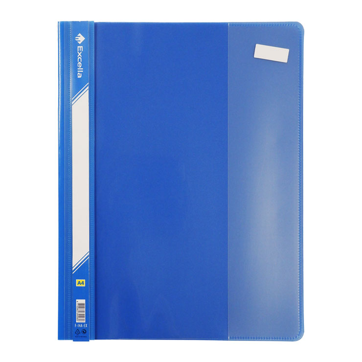 Seagull Folder Presentation F14c A4 with Fastener 7-8 cm with Label Insert On Side Expanding Blue