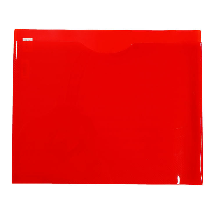 Seagull Plastic Envelope 109 A4 No Cover Vertical Diagonal Lines Design, Red
