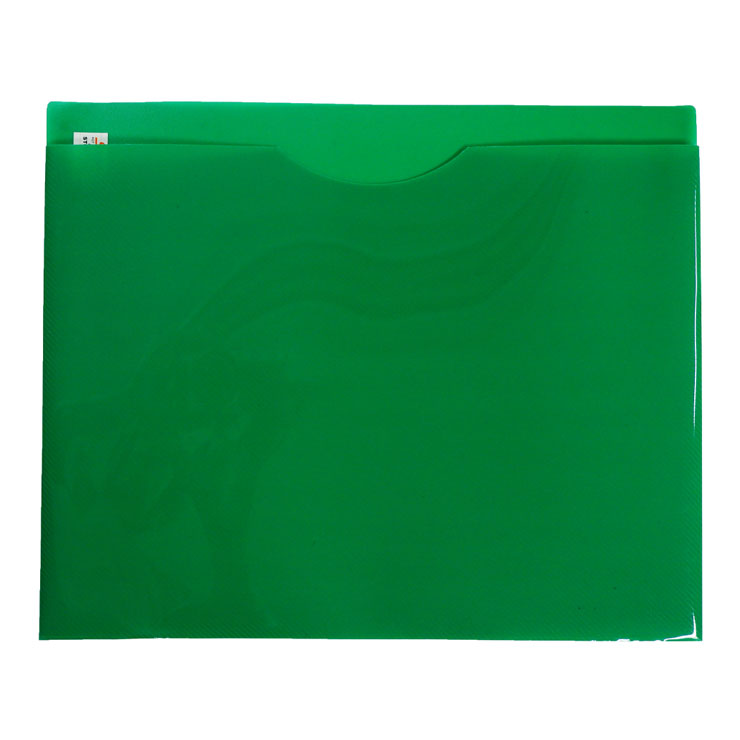 Seagull Plastic Envelope 109 A4 No Cover Vertical Diagonal Lines Design, Green