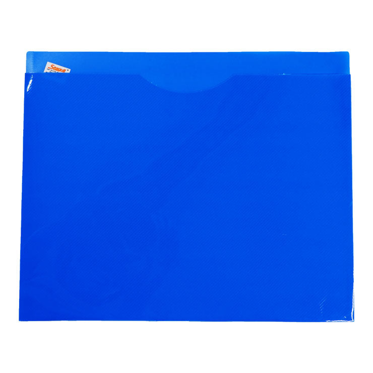 Seagull Plastic Envelope 109 A4 No Cover Vertical Diagonal Lines Design, Blue