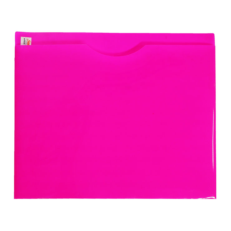 Seagull Plastic Envelope 109 A4 No Cover Vertical Diagonal Lines Design, Pink