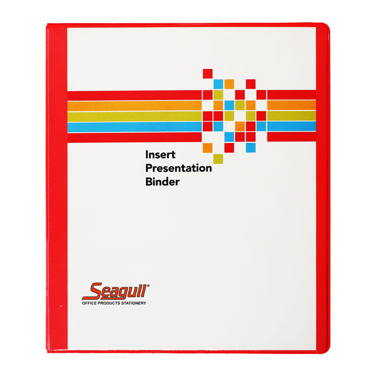 Seagull Ring Binder 3R CVP15 A4 1.5 inches DType PVC Cover with Front and Back Outer Pockets, Red