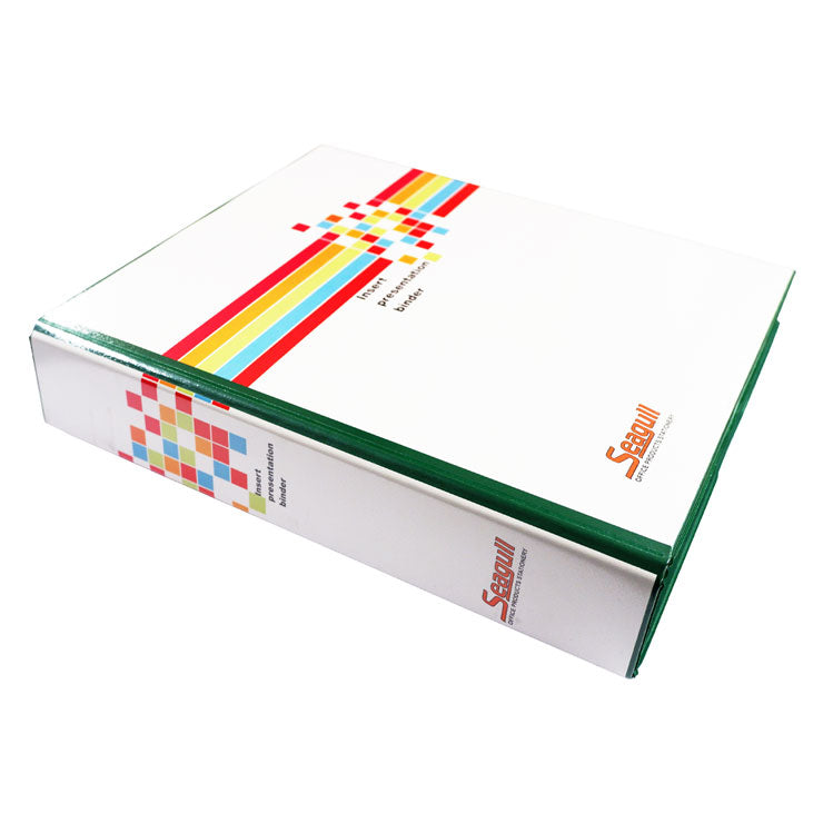 Seagull Ring Binder 3R CVP15 A4 1.5 inches DType PVC Cover with Front and Back Outer Pockets, Green