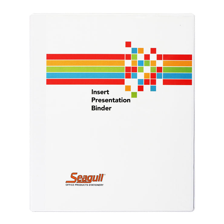 Seagull Ring Binder 3R CVP15 A4 1.5 inches DType PVC Cover with Front and Back Outer Pockets, White