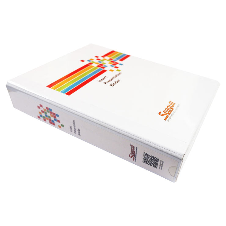 Seagull Ring Binder 3R CVP15 A4 1.5 inches DType PVC Cover with Front and Back Outer Pockets, White
