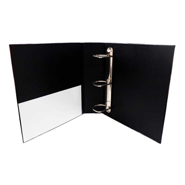 Seagull Ring Binder 3R CVP25 A4 2.5 inches D-Type PVC Cover with Front and Back Outer Pockets, Black