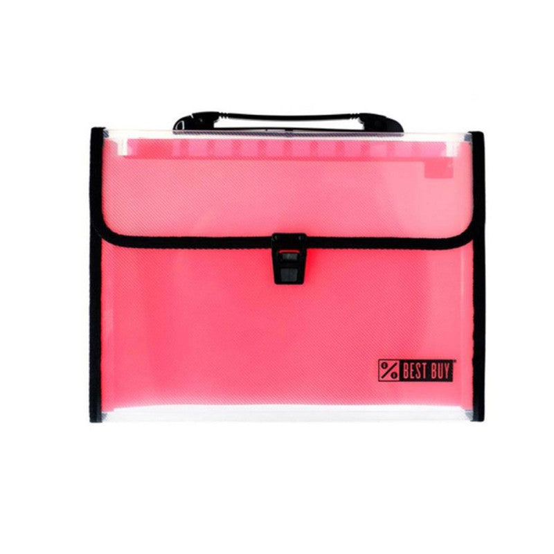 Best Buy Expanding File with Handle F5304A4 A4 12 Pockets, Red