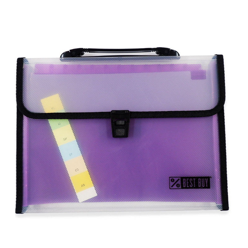 Best Buy Expanding File with Handle F5304A4 A4 12 Pockets, Purple