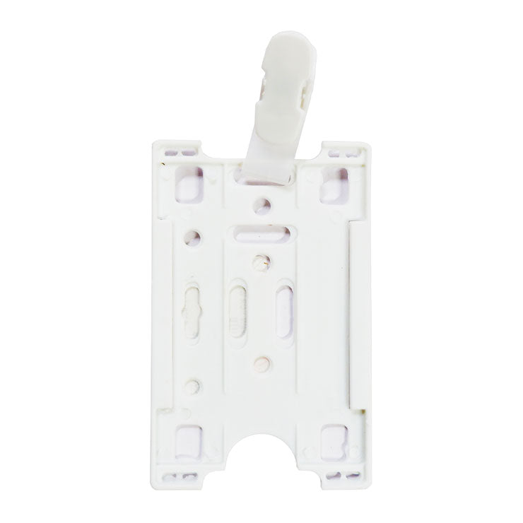 ID Name Plate Vertical with Alligator Clip White 140x59mm, White - School & Office Supplies