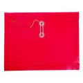 Seagull Plastic Envelope H104S Short String Lock Horizontal Transparent, Red