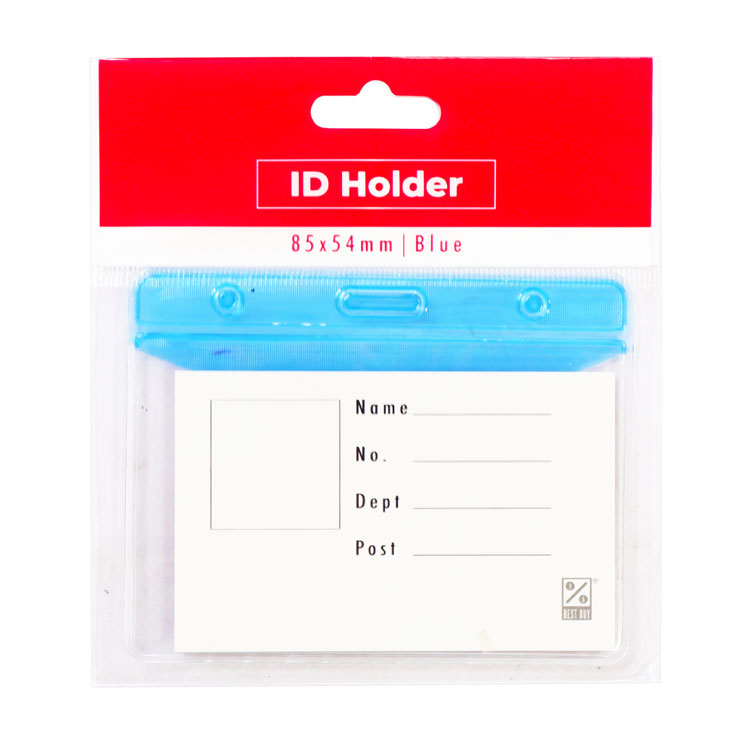 Best Buy ID Jacket Horizontal Waterproof with Header Flap 85mmx54mm Blue T-087H