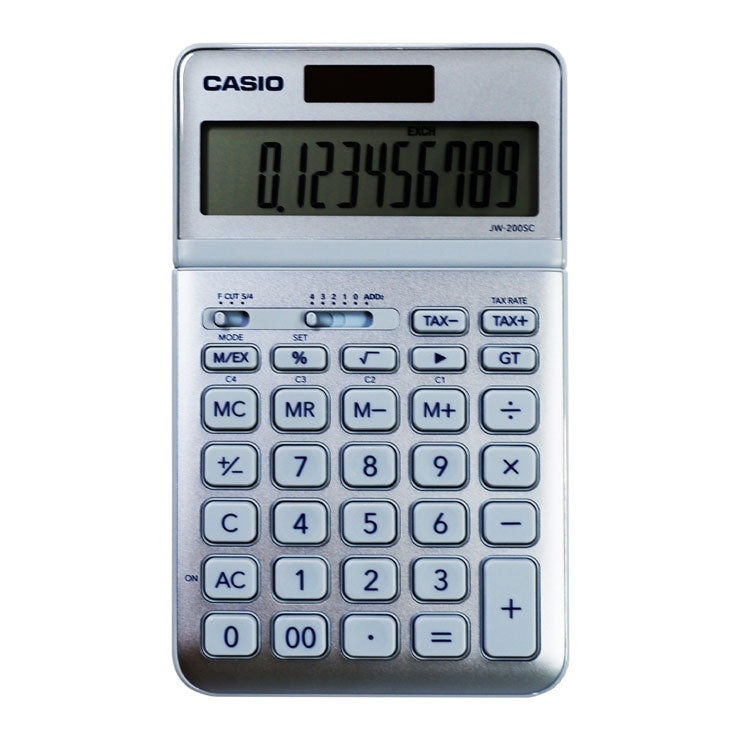 Desktop Calculator JW200SC MT 12 Digits Dual Power Tilt Display, Blue - Desktop Calculators