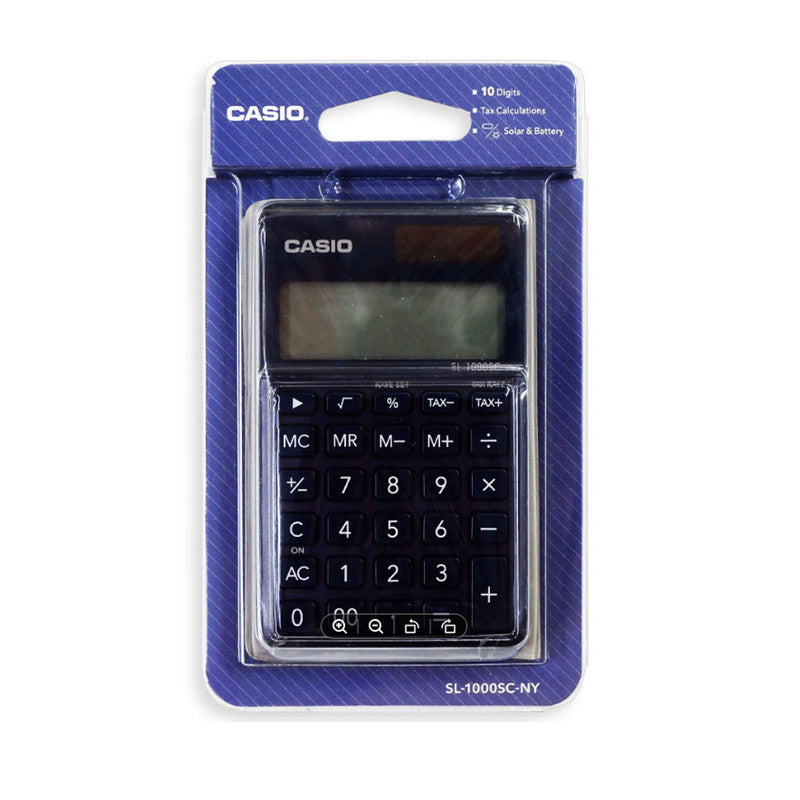 Handheld Calculator 10 Digits Dual Power SL1000SC, Navy Blue