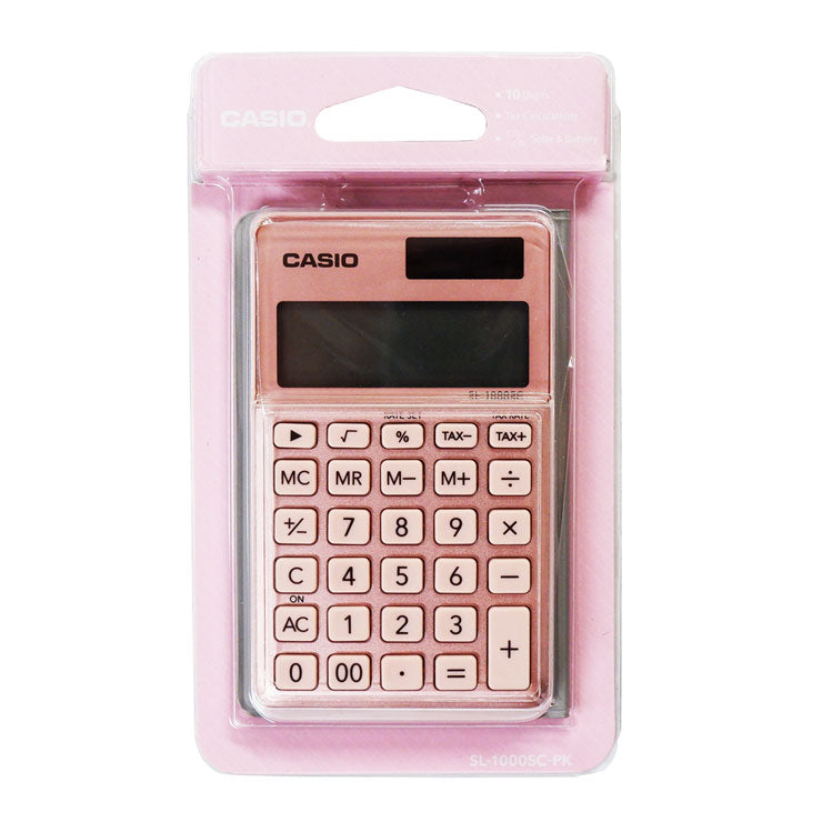 Handheld Calculator SL1000SS MT 10 Digits Dual Power, Pink - School & Office Equipment