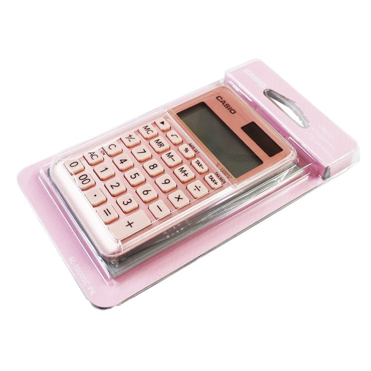 Handheld Calculator SL1000SS MT 10 Digits Dual Power, Pink - School & Office Equipment
