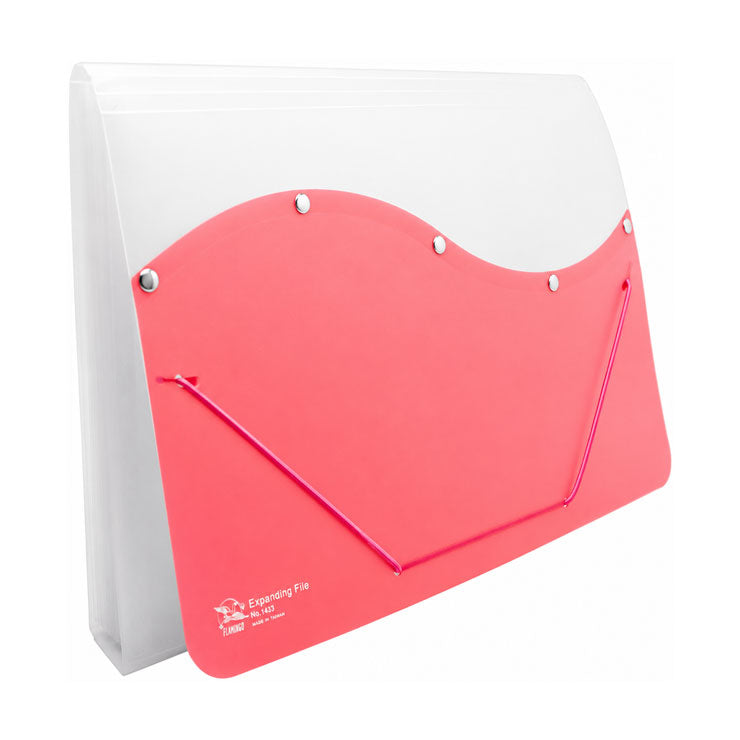 Flamingo Expanding File 4413 A4 12 Pockets, Pink