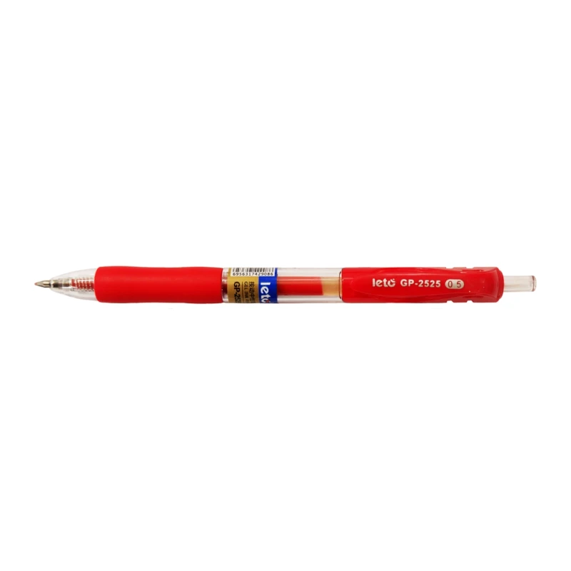Leto Gel Pen Retractable Red 0.5mm GP-2525 - School & Office - Writing Supplies