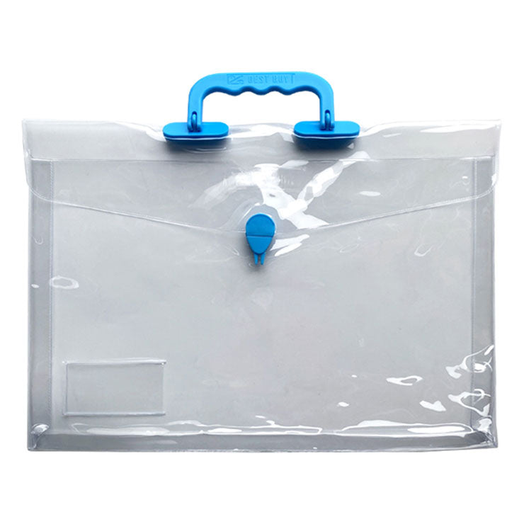 Best Buy Plastic Envelope with Handle Long Clear Handle Expanding Gauge 12, Blue - School & Office