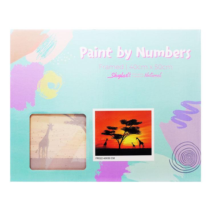 Skylar Paint By Numbers FR022 Framed 40x50cm African Sunset - Arts & Crafts