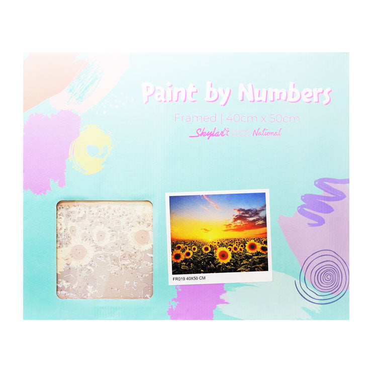 Skylar Paint By Numbers FR019 Framed 40x50cm Sunflower Field - Arts & Crafts